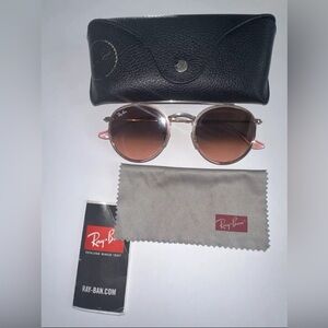 Round Double Bridge Ray bans Copper frame Brown Gradient Lenses